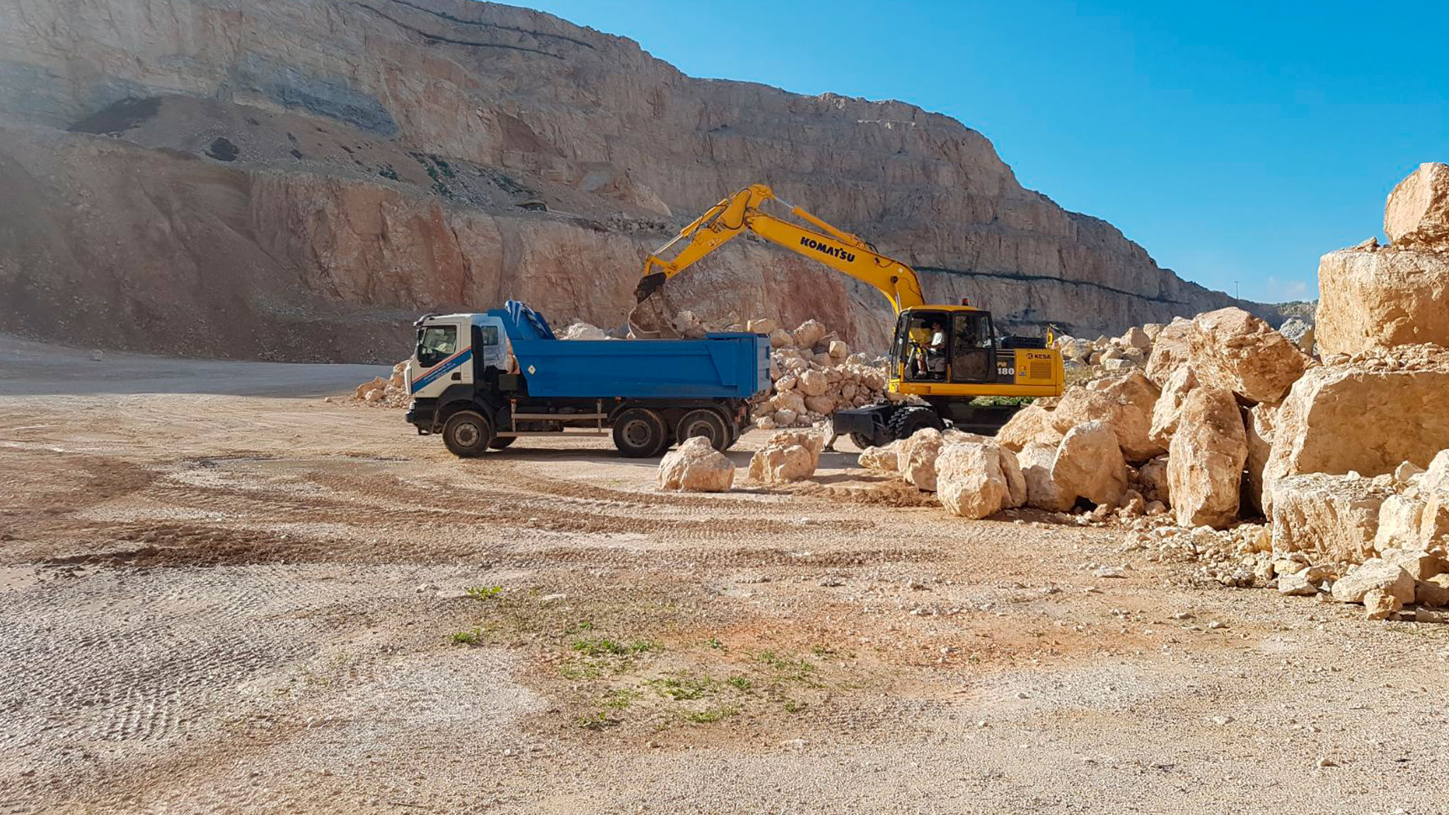 Selección de piedras de escollera